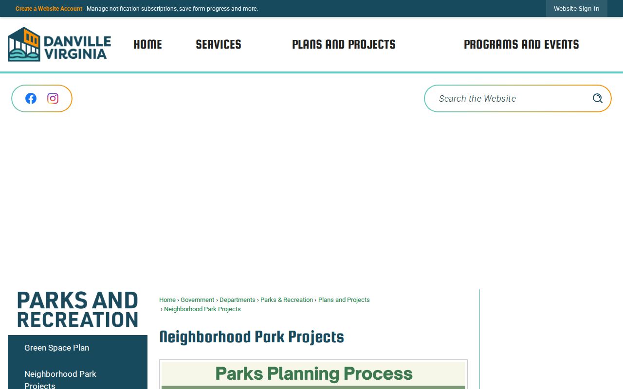 Danville neighbors neighborhood park projects page